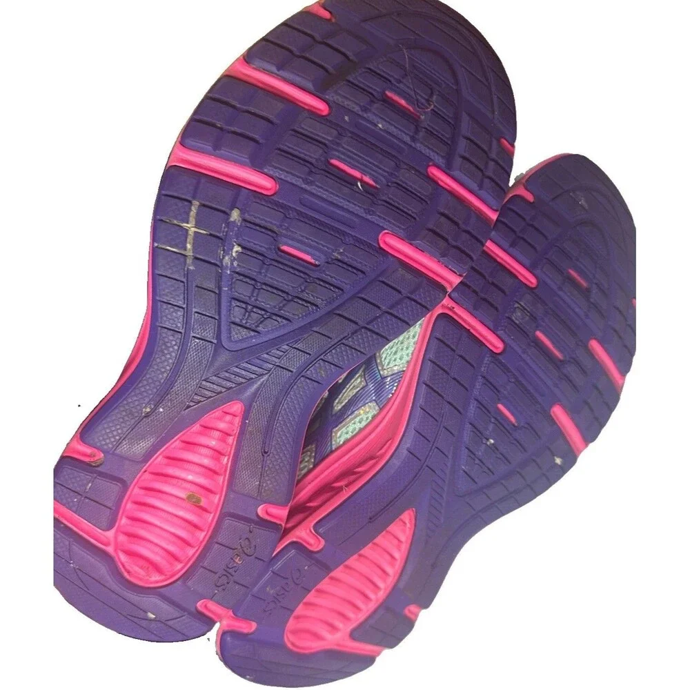ASICS Jolt 4 Youth Size 7 Running Shoes Mint Pink Purple Athletic Sneakers 1014A